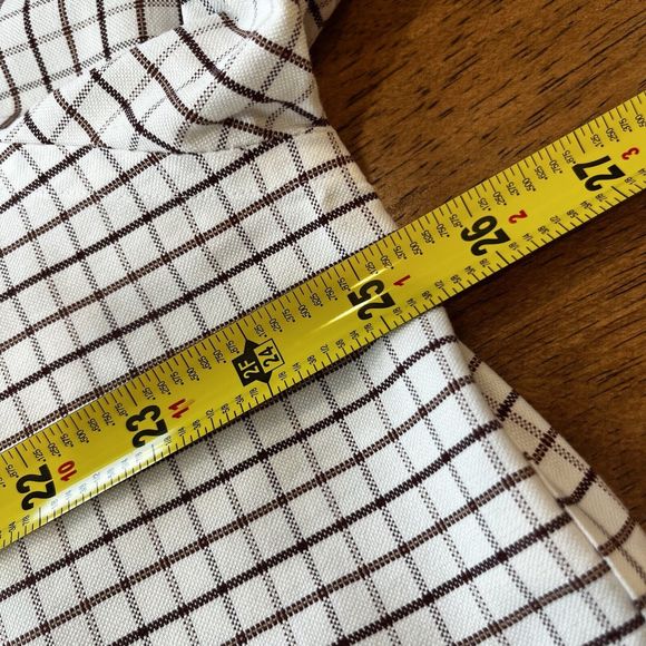 LL Bean Mens Short Sleeve 17 Tall 0 DBL2 Wrinkle Resistant Brown‎ Plaid - Picture 7 of 10